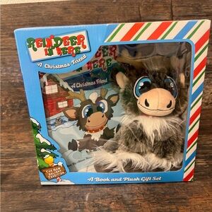 Reindeer in Here Christmas Stuffed Reindeer Animal Toy with Book